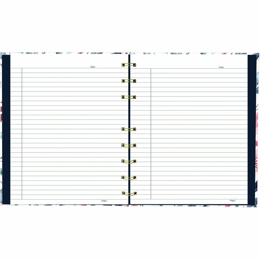 Blueline NotePro Notebook, Fashion Collection, Hard Cover, Twin-Wire Binding, 192 Pages, 9-1/4" x 7-1/4" , FSC Certified, Recycled Paper, Tranquil Blooms - A9C.01