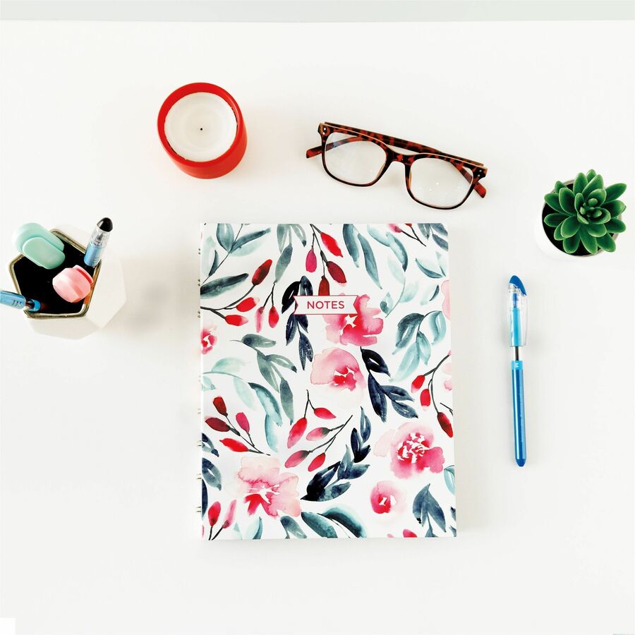 Blueline NotePro Notebook, Fashion Collection, Hard Cover, Twin-Wire Binding, 192 Pages, 9-1/4" x 7-1/4" , FSC Certified, Recycled Paper, Tranquil Blooms - A9C.01