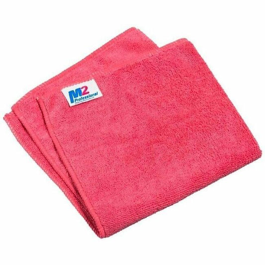 M2 Professional Sani-Pro Microfiber Cloths - 16"x16" - 300gsm - Red