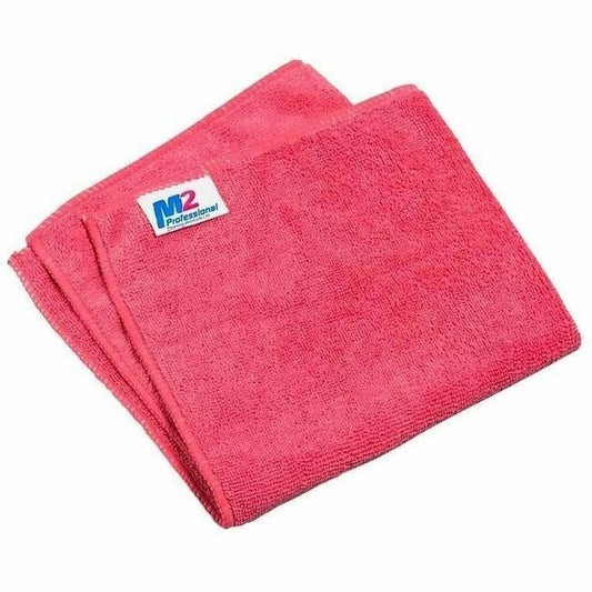 M2 Professional 2-Pack Microfiber Cloths - 14" x 14" - Red