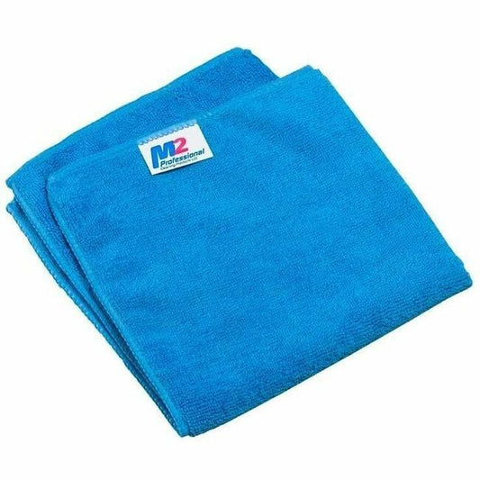 M2 Professional 2-Pack Microfiber Cloths - 14" x 14" - Blue
