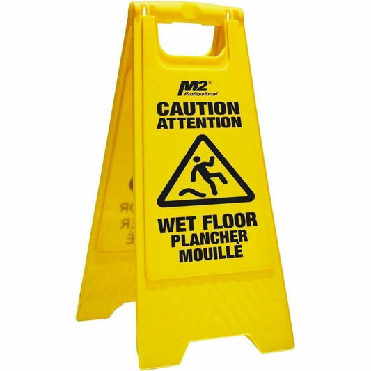 M2 Professional 24" Economy Caution Wet Floor Sign - English / French