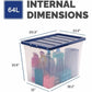 Bankers Box 64L Nestable Plastic storage Box - 10Pk - 100138054