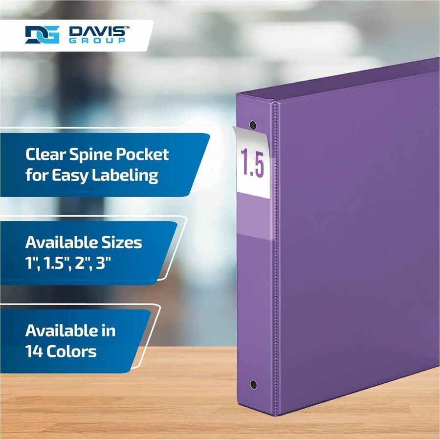 Davis Group Premium Economy, Round Ring, Binder, (Purple, 1.5") - 2312-69