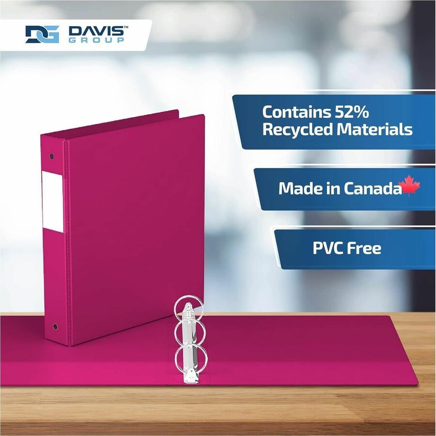 Davis Group Premium Economy, Round Ring, Binder, (Pink, 1.5") - 2312-43