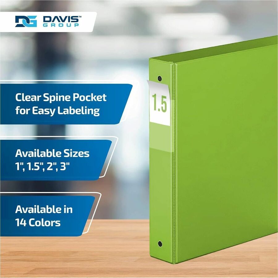 Davis Group Premium Economy, Round Ring, Binder, (Lime Green, 1.5") - 2312-24