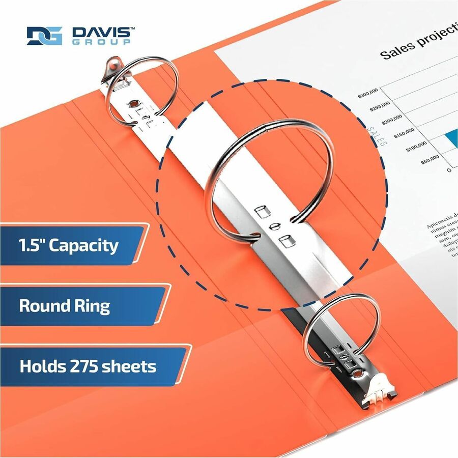 Davis Group Binder 1.5" Round Orange - 2312-19