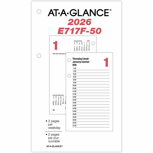 At-A-Glance Daily Desk Calendar Refill, 6" x 3-1/2" , bilingual