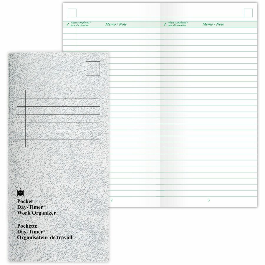 DayTimer 2 Pages Per Day Planner Refill, Pocket Size, 6-1/2" x 3-1/2" , Bilingual - 685222601