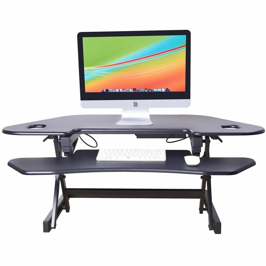 Rocelco Corner Adjustable Desk Riser with 4AC+2USB & 1 USB-C Outlets - R CADRB-46-ACUSB
