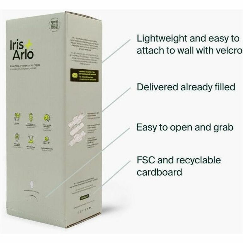 Iris + Arlo Wall-Mounted Cardboard Pads Dispenser - 3-2-50-1-2