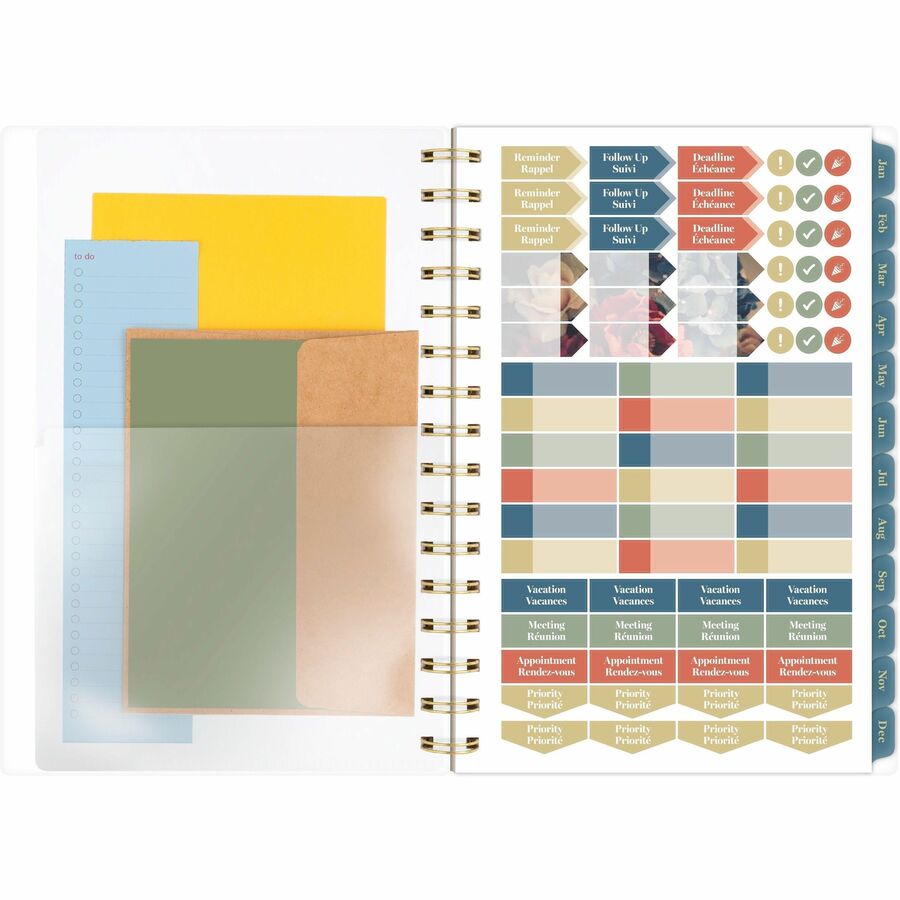 Cambridge Midnight Garden Weekly/Monthly Planner, 8-1/2" x 5-1/2" , Bilingual - 1768-200F-26