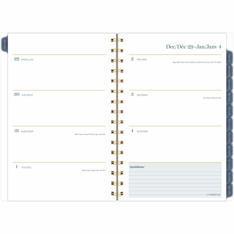 Cambridge Midnight Garden Weekly/Monthly Planner, 8-1/2" x 5-1/2" , Bilingual - 1768-200F-26