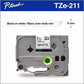 Brother Genuine P-touch TZe211 BK on WHT Label Tape, Laminated, 6mmX8m - TZE211G