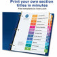 Avery&reg; Ready Index&reg; Table of Content Dividersfor Laser and Inkjet Printers, 12 tabs - 11141