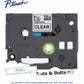 Brother Genuine P-touch TZe121 BK on CLR Label Tape, Laminated, 9mmX8m - TZE121G