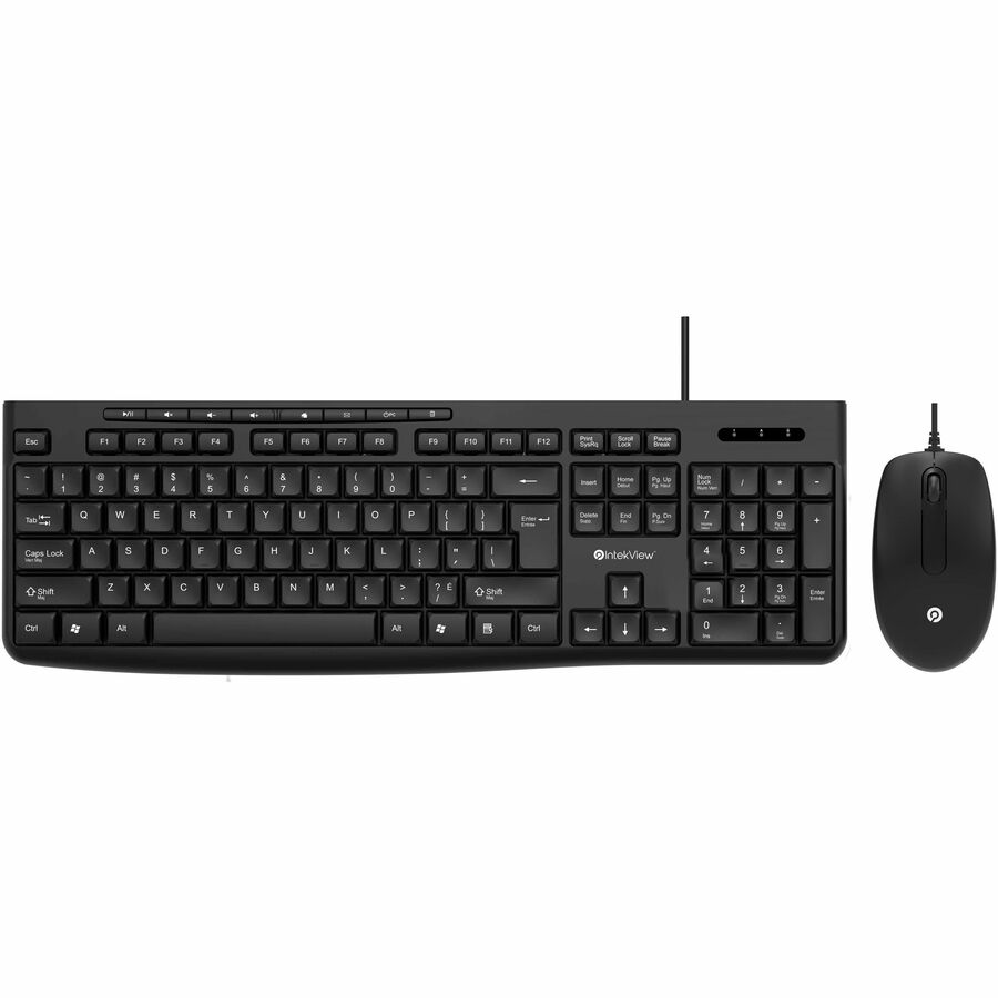 IntekView Wired Bilingual Keyboard and Mouse Combo | Ergonomic Office Kit - KM100W