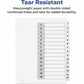 Avery&reg; Ready Index&reg; Table of Content Dividers for Laser and Inkjet Printers, 15 tabs - 11142