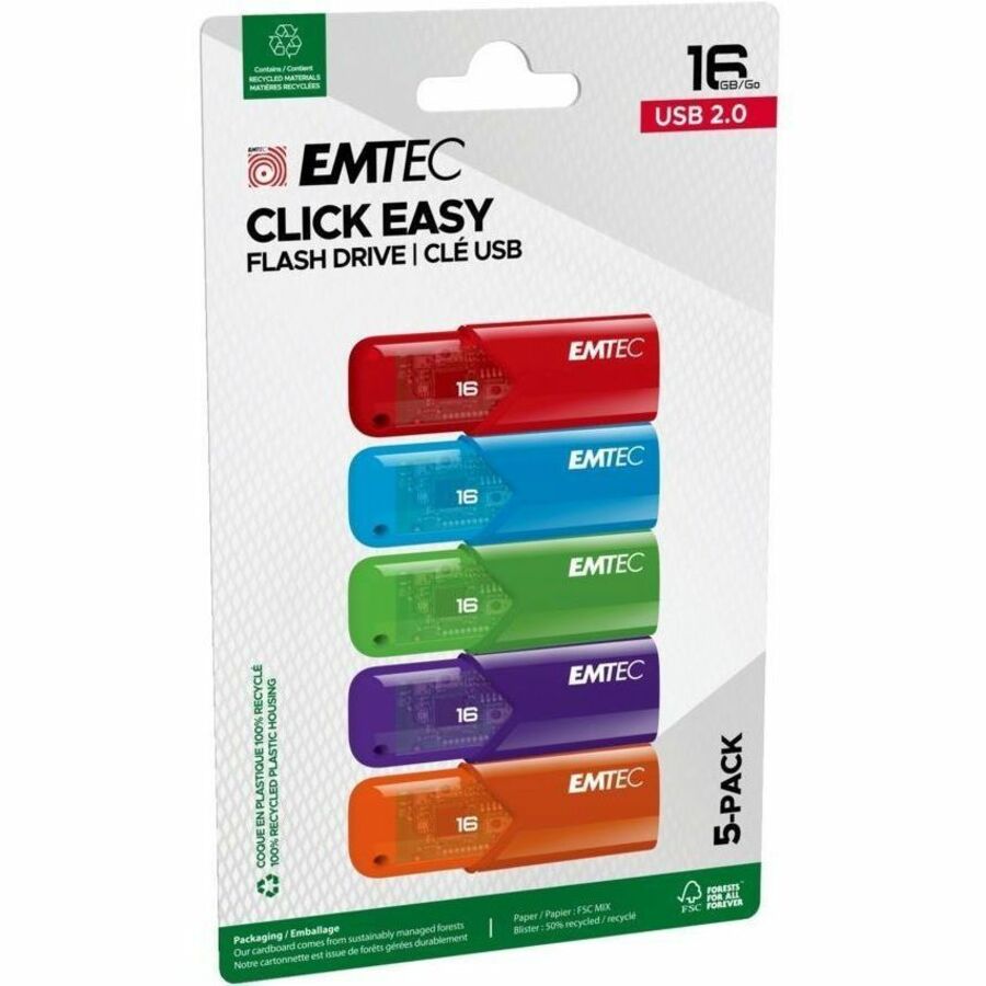EMTEC Click Easy 16 GB USB 2.0 Flash Drive
