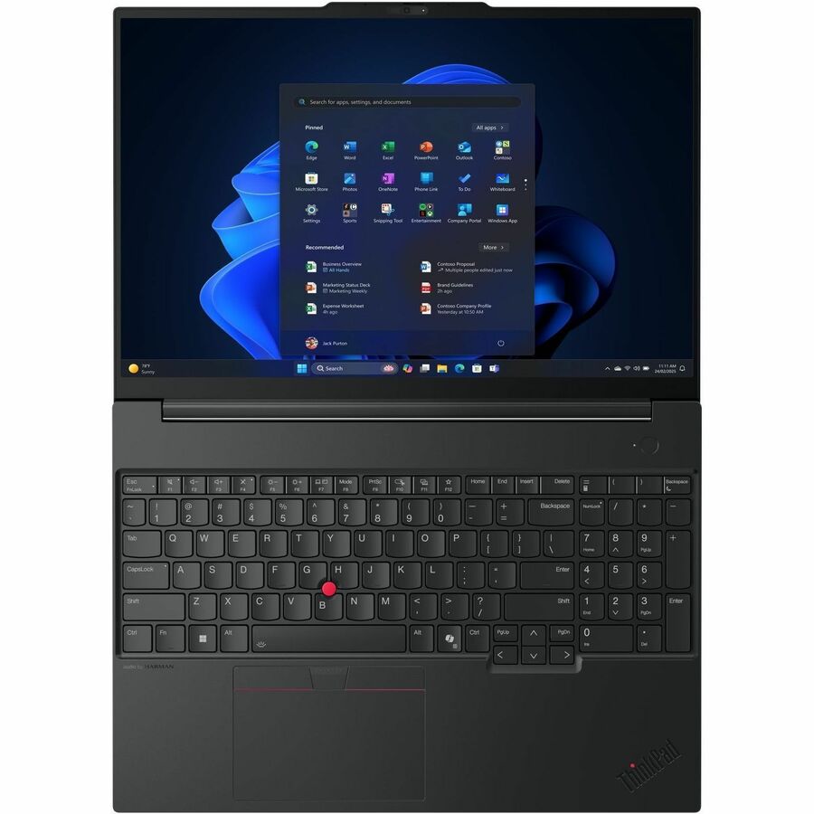 Lenovo ThinkPad E16 Gen 3 21SR0035US 16" Notebook - WUXGA - 60 Hz - Intel Core Ultra 5 225U - 16 GB - 256 GB SSD - English Keyboard - Black - 21SR0035US