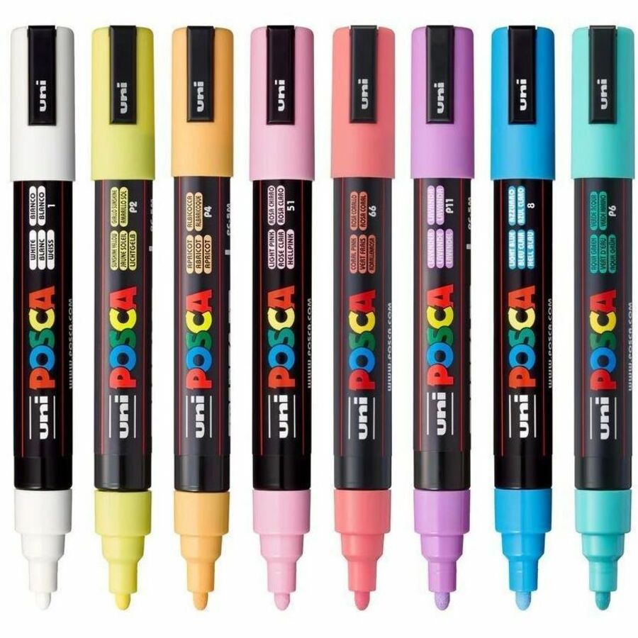 uni&reg; POSCA PC-5M, Soft Colors Water-Based Paint Markers (8 Pack) - PC5M8CSOFTCOLORS