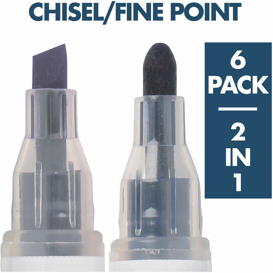 Quartet Dual Tip Dry-Erase Markers 6/PK Asst Cols - 6447416108-NVXC