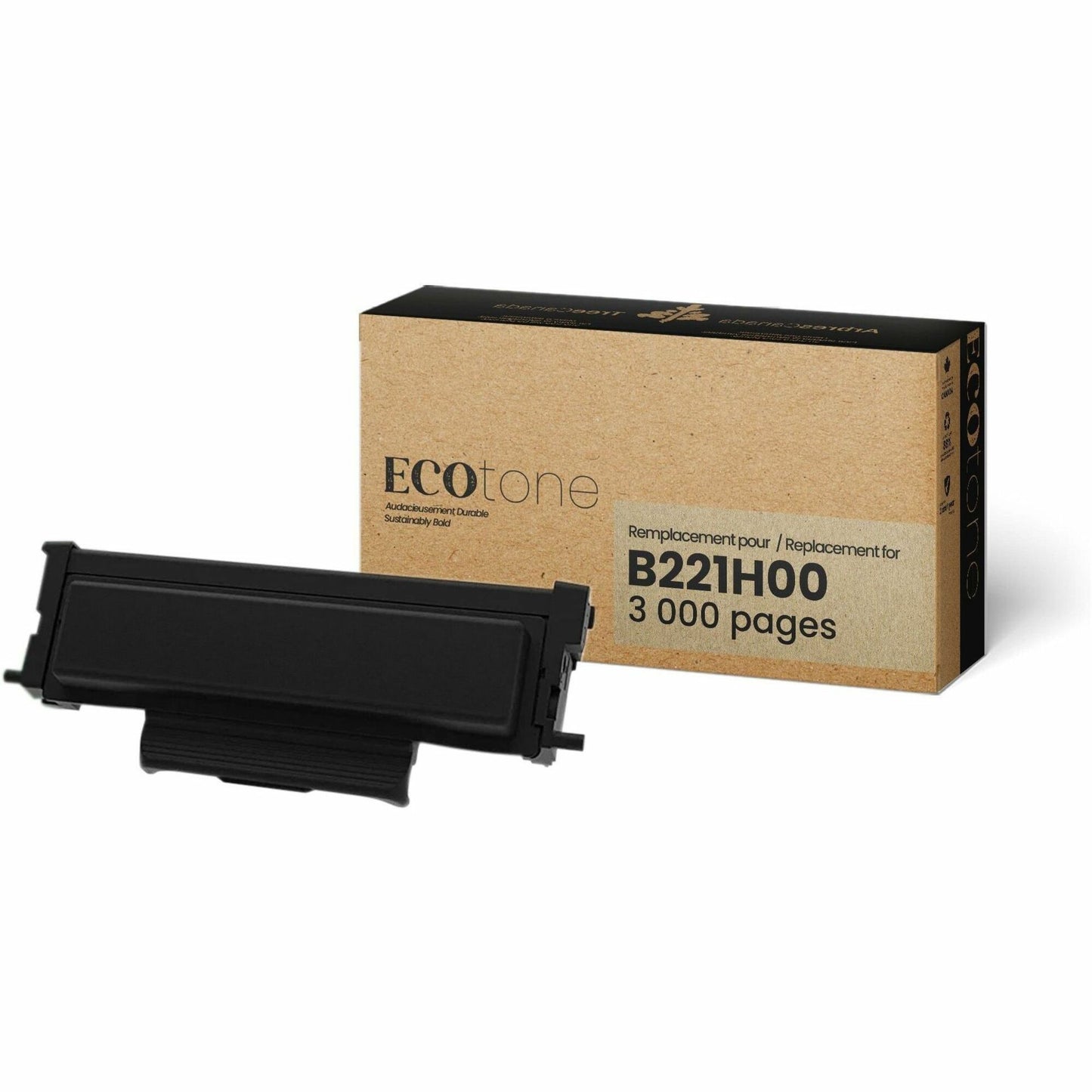 Ecotone Remanufactured Laser Toner Cartridge - Alternative for Lexmark B221H00 - Black - 1 Each
