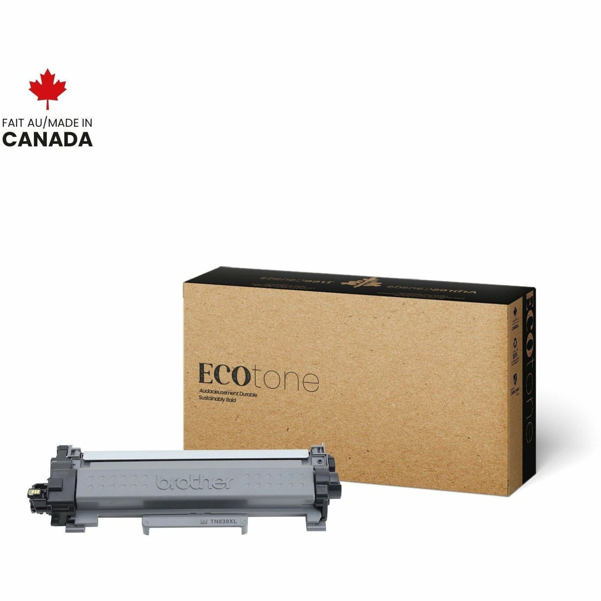 EcoTone Toner Cartridge - Remanufactured for Brother TN830XL - Black