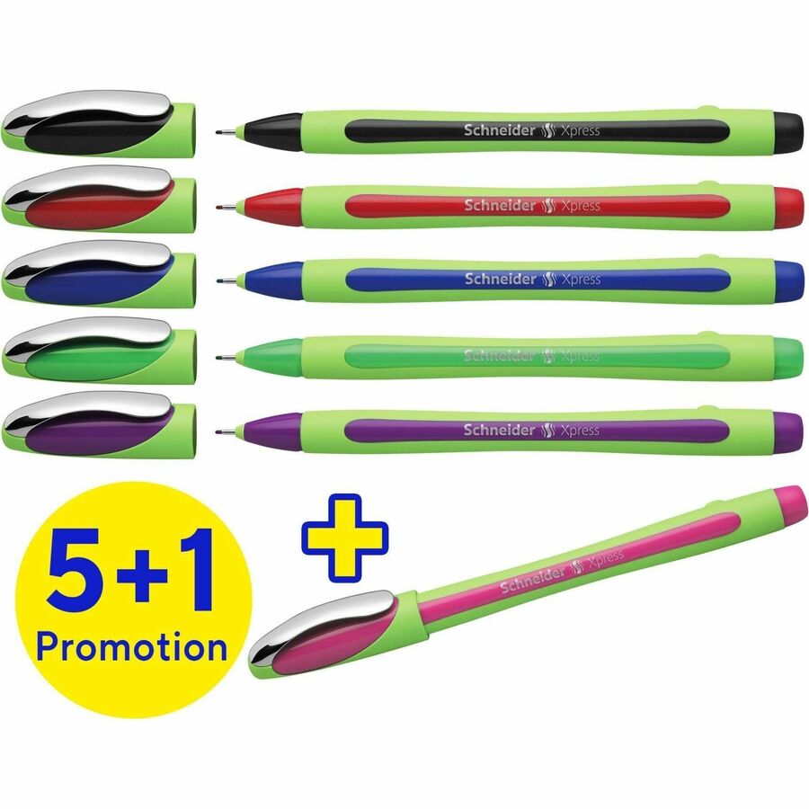 Schneider Xpress, Fineliner, Wallet x6, Assorted colours, 0.8mm Tip - RS190086