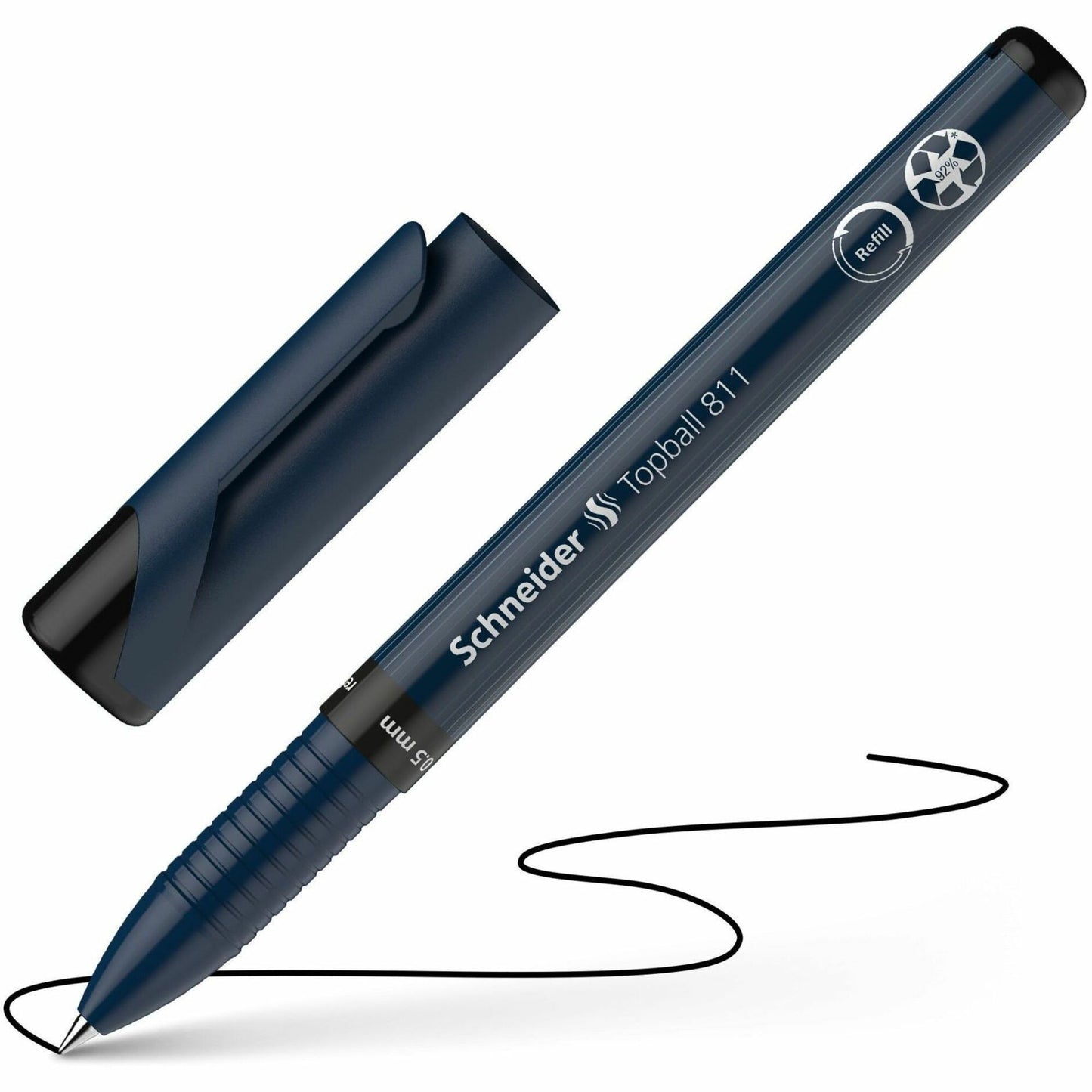 Schneider Topball 811, Rollerball Pen, Black Ink, 0.5mm Tip