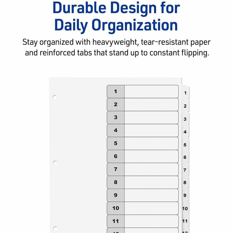 Avery&reg; Ready Index&reg; Table of Content Dividersfor Laser and Inkjet Printers, 12 tabs - 11140