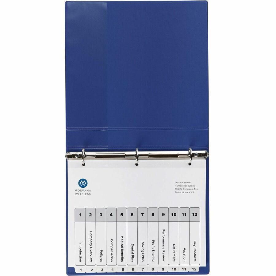 Avery&reg; Ready Index&reg; Table of Content Dividersfor Laser and Inkjet Printers, 12 tabs - 11140