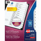 Avery&reg; Ready Index&reg; Table of Content Dividersfor Laser and Inkjet Printers, 12 tabs