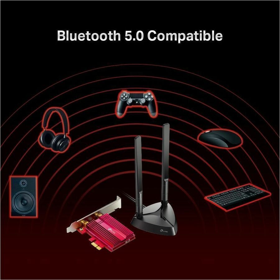 TP-Link Archer TX3000E IEEE 802.11 a/b/g/n/ac/ax Bluetooth 5.0 Dual Band Wi-Fi/Bluetooth Combo Adapter for Desktop Computer, Gaming Controller, Headphone, Keyboard - 6462501