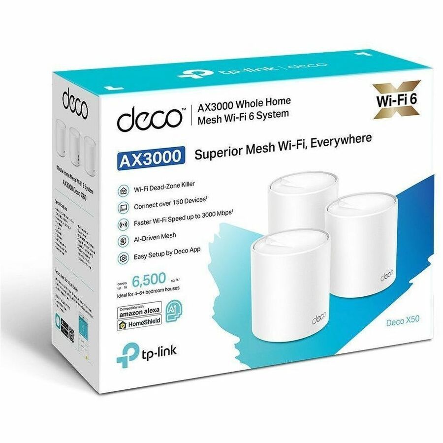 TP-Link Deco X50 Wi-Fi 6 IEEE 802.11 a/b/g/n/ac/ax Ethernet Wireless Router - 6901485