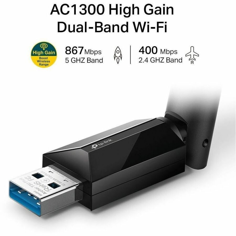 TP-Link Archer T3U Plus IEEE 802.11 a/b/g/n/ac Dual Band Wi-Fi Adapter for Router, Computer - 6595215