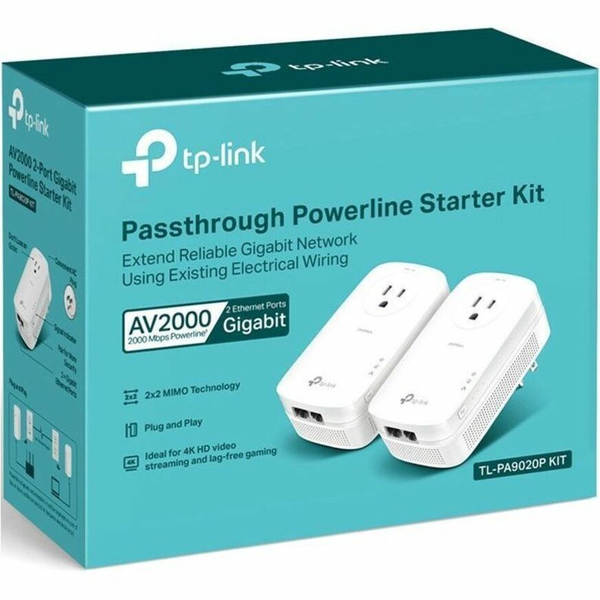 TP-Link AV2000 2-Port Gigabit Passthrough Powerline Starter Kit - 5681236