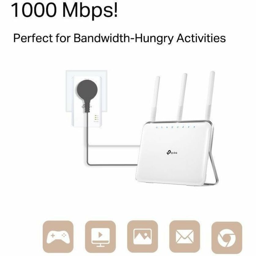 TP-Link AV1000 Gigabit Passthrough Powerline Starter Kit - 6667958