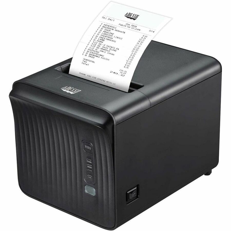 Adesso NuPrint 330 Desktop, Business, POS System Direct Thermal Printer - Monochrome - Receipt Print - Ethernet - USB - Serial - Black - 7151523