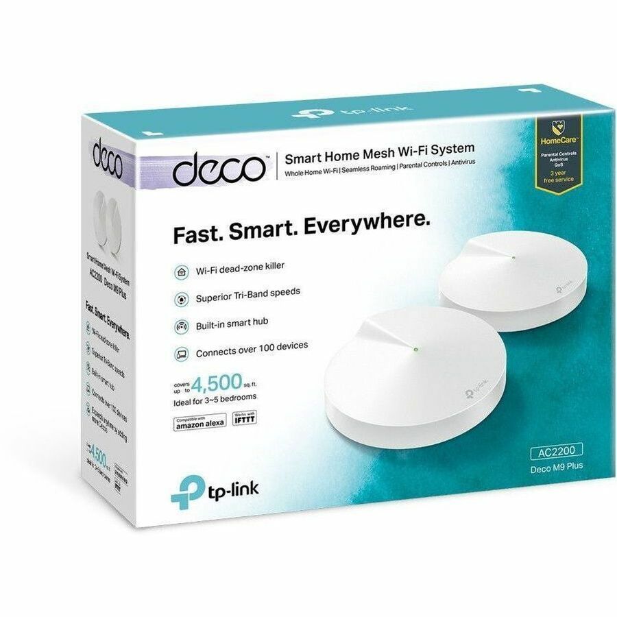 TP-Link Deco M9 Plus Wi-Fi 5 IEEE 802.11a/b/g/n/ac Ethernet Wireless Router - 6317037