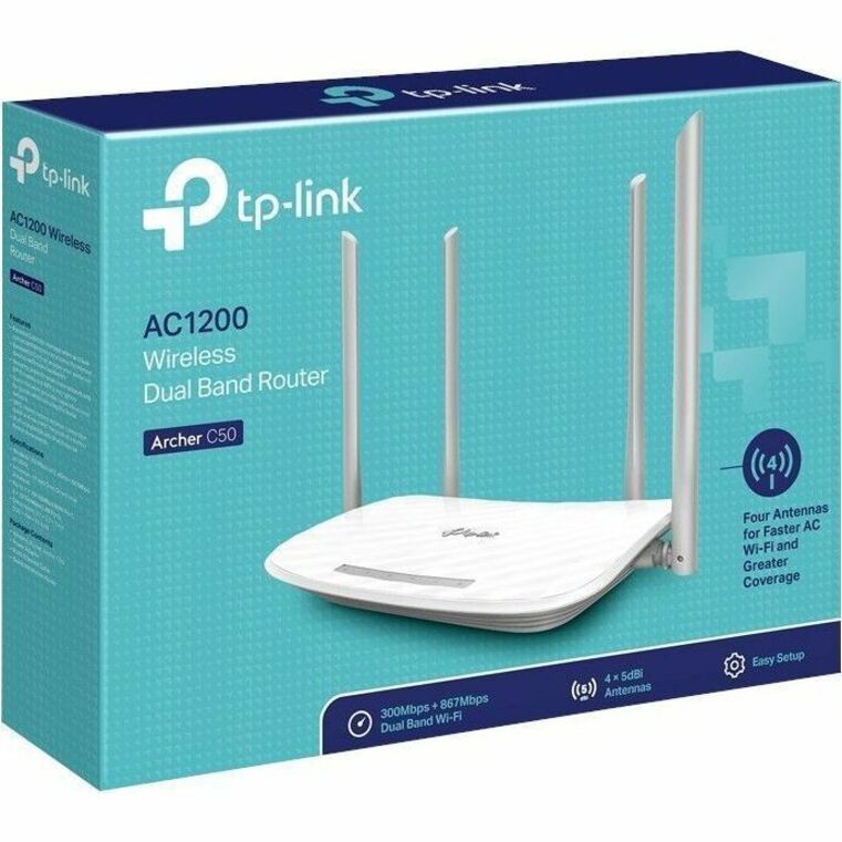TP-Link Archer C50 Wi-Fi 5 IEEE 802.11a/b/g/n/ac Ethernet Wireless Router - 6185083