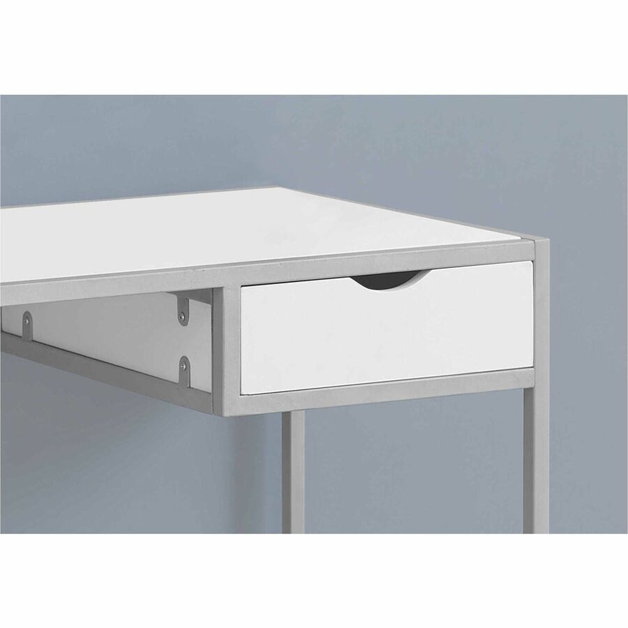 Monarch Specialties Computer Desk - 42"L / White / Silver Metal - I7222