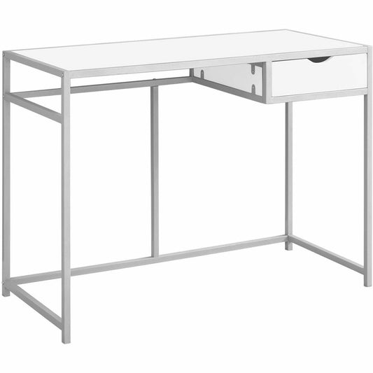 Monarch Specialties Computer Desk - 42"L / White / Silver Metal