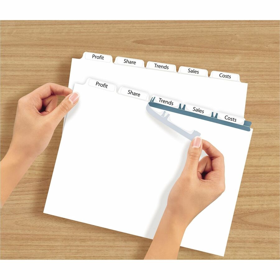 Avery&reg; Print & Apply Clear Label Dividers with Index Maker&reg; Easy Apply&trade; Labels for Laser and Inkjet Printers, 5 tabs, 5 sets - LSK5