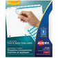 Avery&reg; Print & Apply Clear Label Dividers with Index Maker&reg; Easy Apply™ Labels for Laser and Inkjet Printers, 5 tabs, 5 sets