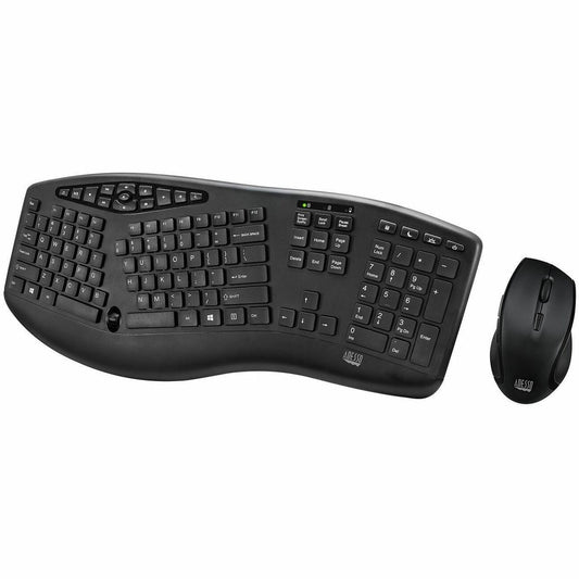 Adesso TruForm 1600 Wireless Ergonomic Keyboard and Optical Mouse