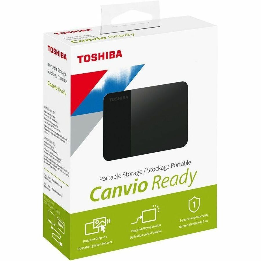 Toshiba Canvio Ready HDTP340XK3CA 4 TB Portable Hard Drive - External - Black - 6663466