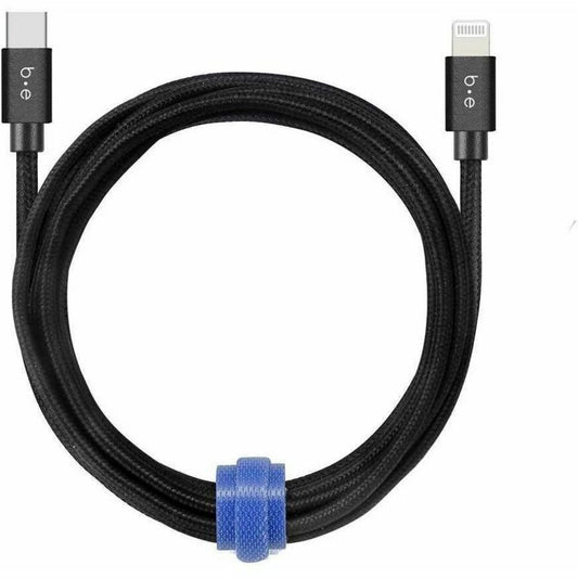 Blu Element BEC2CL10B Braided Charge/Sync USB-C to Lightning Cable 10ft Black