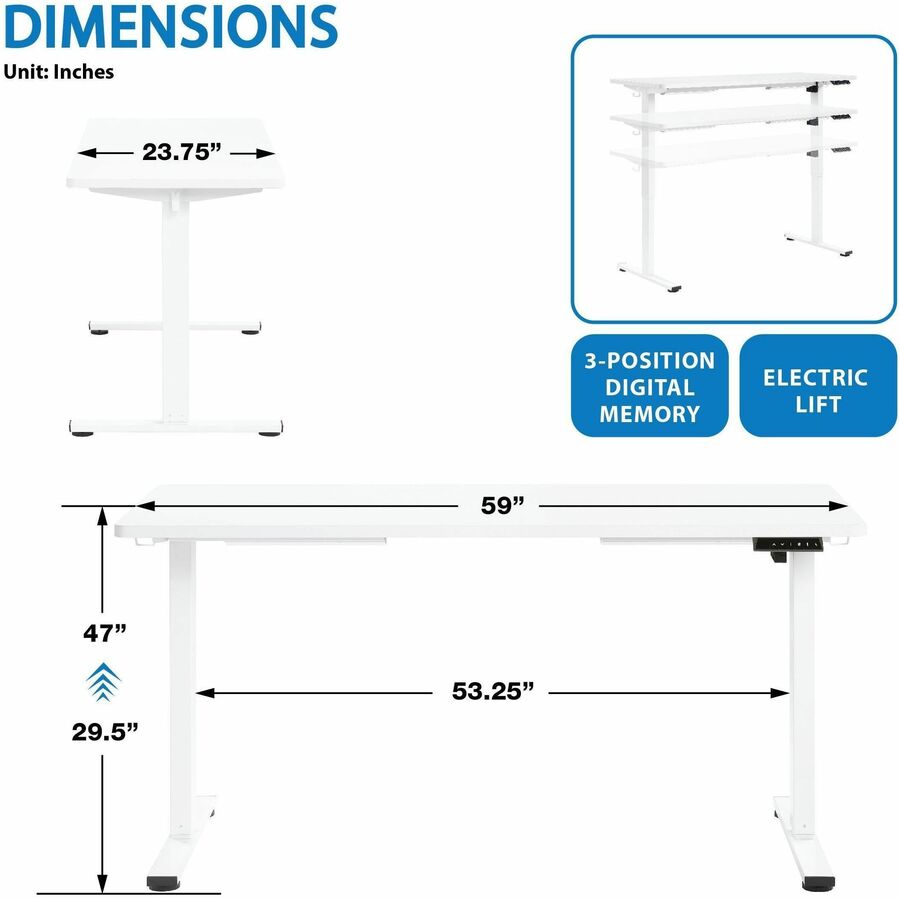 ProLine II 60" Sit to Stand Electric Desk - PMO6024-WH