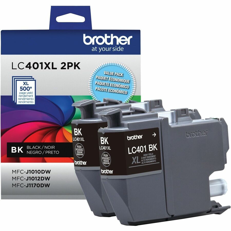 Brother Original Inkjet Ink Cartridge - Black - 2 / Pack - LC401XL2PCKS